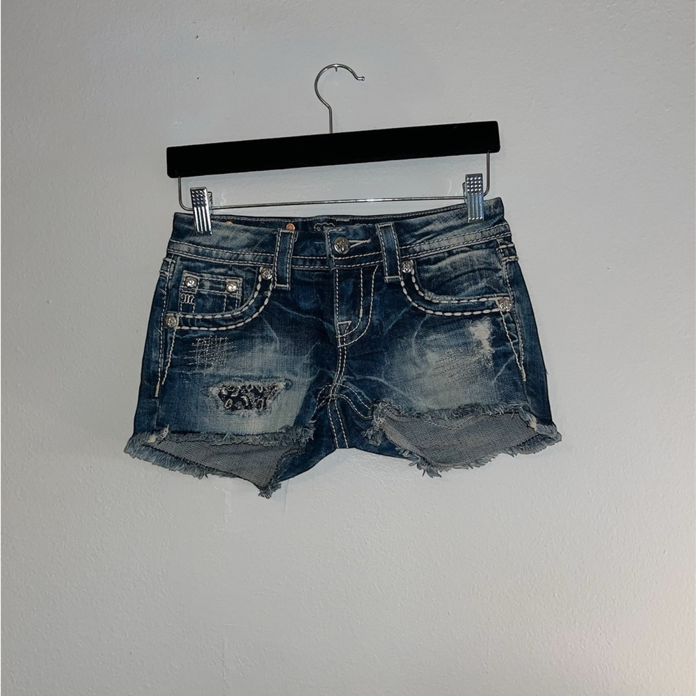 Miss Me Signature Jean Shorts, Size 24, Rhinestone Back Pockets